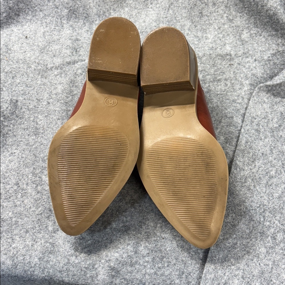 Cynthia Rowley red  Brown Eddie Leather slide on heel boot Shoes size 6 - Picture 7 of 11